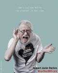 Sir John Hurt in Dame Vivienne Westwood designed Support Junior Doctors tshirt (Credit: Sarah Sheldrake)