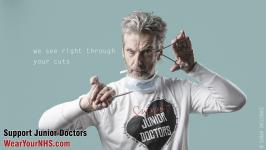 Peter Capaldi in Dame Vivienne Westwood designed Support Junior Doctors tshirt (Credit: Sarah Sheldrake)