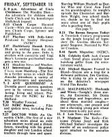 CHTV-3 Schedule for 18 Sep 1964 (Credit: The Listener)