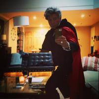 Sean Pertwee dressed as the Third Doctor for Halloween (Credit: Sean Pertwee / instagram)