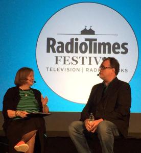 Russell T Davis with Alison Graham at the Radio Times Festival (Credit: Maggie Gibbons)