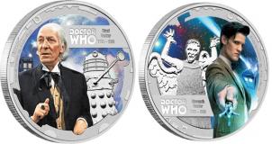 First and Eleventh Doctor silver coins, issued by New Zealand Mint in October 2013 (Credit: New Zealand Mint)