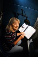Anneke Wills reading Who&#039;s There? The Life and Career of William Hartnell (Credit: Fantom Publishing)