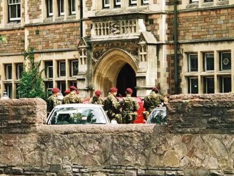 Filming at Cardiff Royal Infirmary, 18 Jul 2004. Photo: Dave Shuttleworth