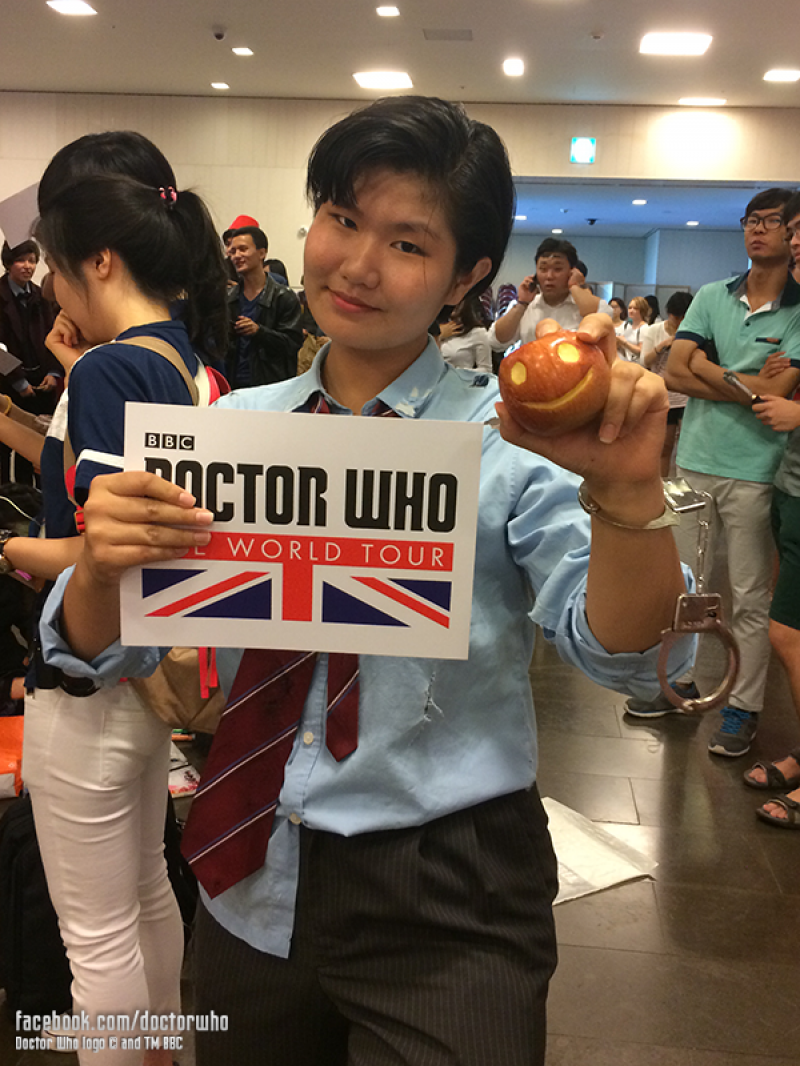 The Eleventh Doctor in the Tenth Doctor's costume. Geronimo! Photo: BBC Worldwide