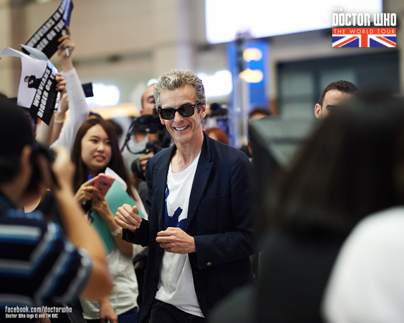 Arriving at the Airport on the Doctor Who World Tour in Seoul Photo: BBC Worldwide
