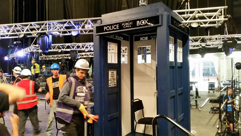 TARDIS prop being built for the Doctor Who Symphonic Spectacular in London (23/24 May 2015). Images: This Planet Earth/Simon Nash/Fred Harrison