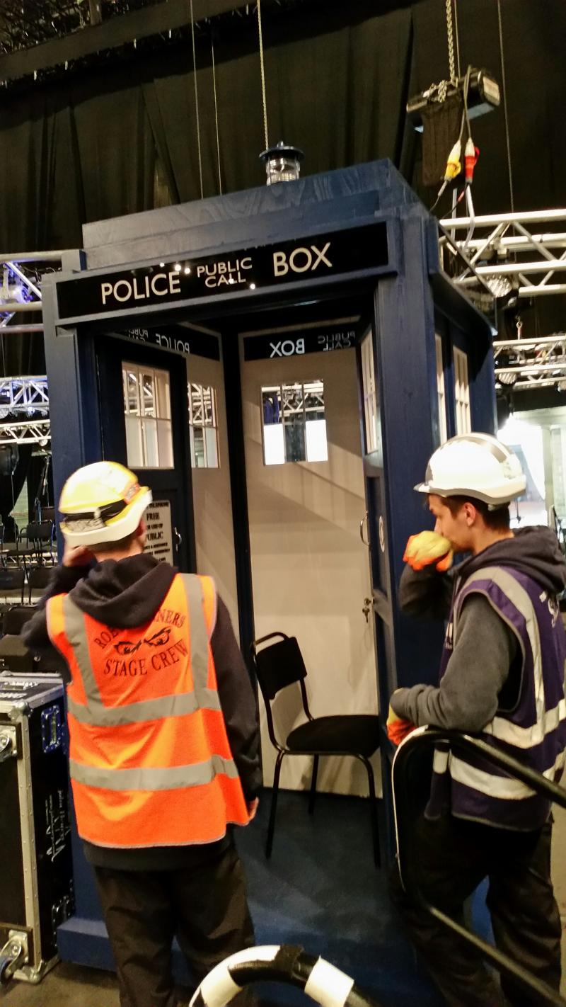 TARDIS prop being built for the Doctor Who Symphonic Spectacular in London (23/24 May 2015). Images: This Planet Earth/Simon Nash/Fred Harrison