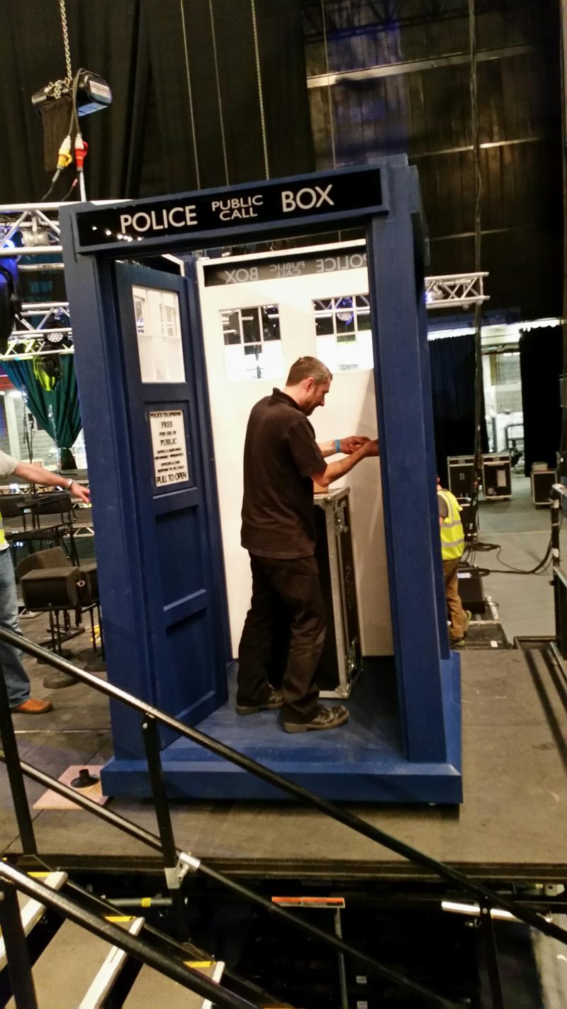 TARDIS prop being built for the Doctor Who Symphonic Spectacular in London (23/24 May 2015). Images: This Planet Earth/Simon Nash/Fred Harrison