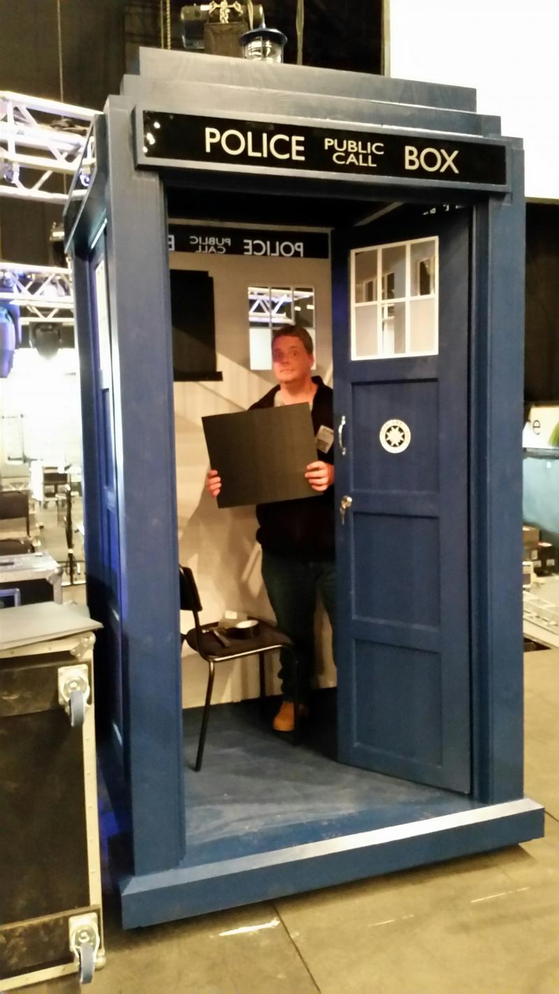 TARDIS prop being built for the Doctor Who Symphonic Spectacular in London (23/24 May 2015). Images: This Planet Earth/Simon Nash/Fred Harrison