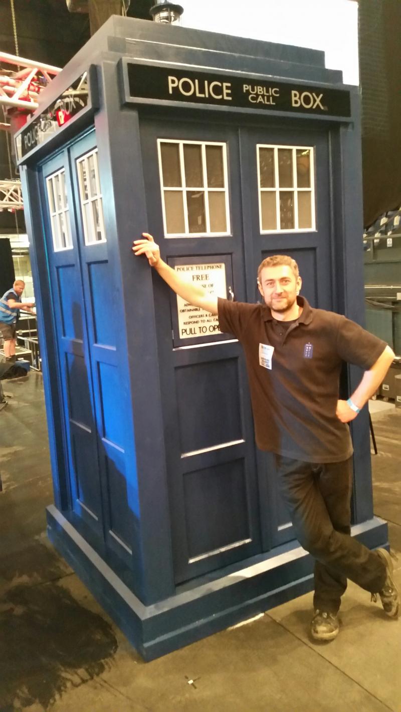 TARDIS prop being built for the Doctor Who Symphonic Spectacular in London (23/24 May 2015). Images: This Planet Earth/Simon Nash/Fred Harrison