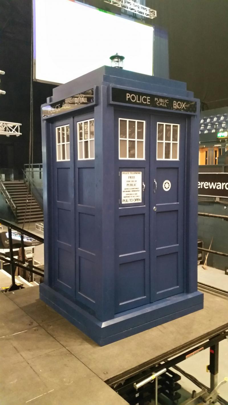 TARDIS prop being built for the Doctor Who Symphonic Spectacular in London (23/24 May 2015). Images: This Planet Earth/Simon Nash/Fred Harrison