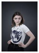 Maisie Williams models a Vivienne Westwood-designed t-shirt for the Save the Arctic collection, shot by celebrity photographer Andy Gotts MBE (Credit: Andy Gotts MBE/Greenpeace)