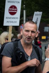 Christopher Eccleston at the Peterloo Remembrance Ceremony 2015 (Credit: Manchester Evening News)