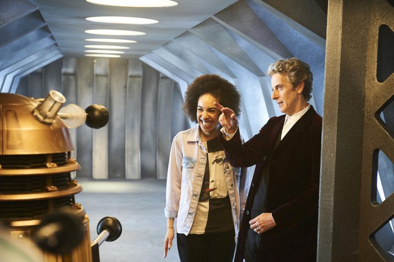 Pearl Mackie and Peter Capaldi (Credit: BBC / Ray Burmiston)
