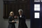 Miss Quill (KATHERINE KELLY), The Doctor (PETER CAPALDI) (L-R) (Credit: BBC/Simon Ridgeway)