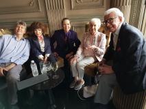 David Banks, Fenella Fielding, Lorraine Chase, June Whitfield, Barry Cryer (Credit: David Greenham, DWAS)