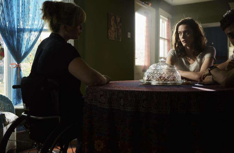 Class - Ep4 - Co-Owner Of A Lonely Heart - Jackie (SHANNON MURRAY), April (SOPHIE HOPKINS) (Credit: BBC/Simon Ridgeway)