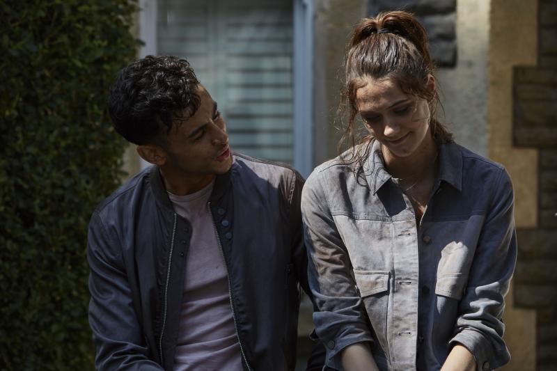 Class - Ep4 - Co-Owner Of A Lonely Heart - Ram (FADY ELSAYED), April (SOPHIE HOPKINS) (Credit: BBC/Simon Ridgeway)