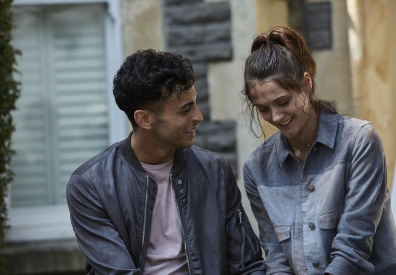 Class - Ep4 - Co-Owner Of A Lonely Heart - Ram (FADY ELSAYED), April (SOPHIE HOPKINS) (Credit: BBC/Simon Ridgeway)