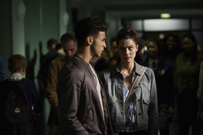 Class - Ep4 - Co-Owner Of A Lonely Heart - Ram (FADY ELSAYED), April (SOPHIE HOPKINS) (Credit: BBC/Simon Ridgeway)