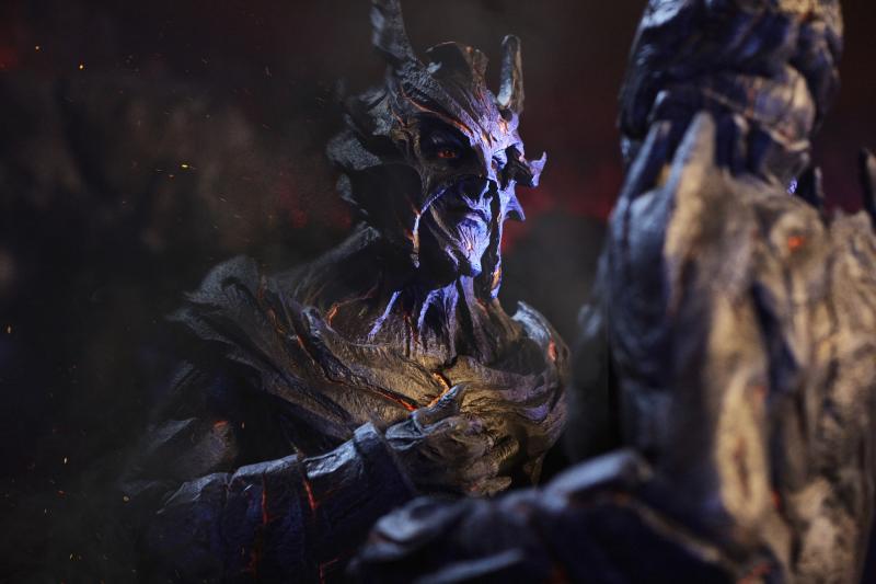 Class - Ep4 - Co-Owner Of A Lonely Heart - Corikinus (PAUL MARK DAVIES), Kharrus (KELLY GOUGH) (Credit: BBC/Simon Ridgeway)