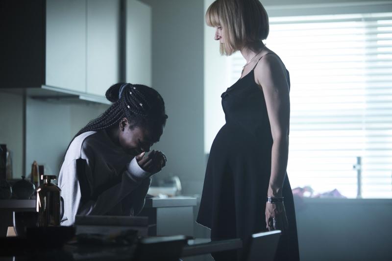 Class - Ep8 - The Lost - Tanya (VIVIAN OPARAH), Miss Quill (KATHERINE KELLY) (Credit: BBC/Simon Ridgeway)
