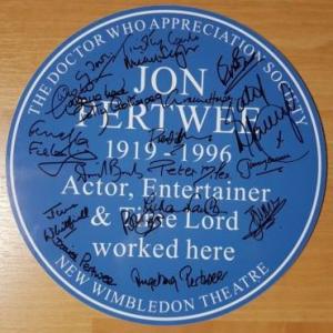 Jon Pertwee mini-Heritage Plaque signed auction item (Credit: DWAS)