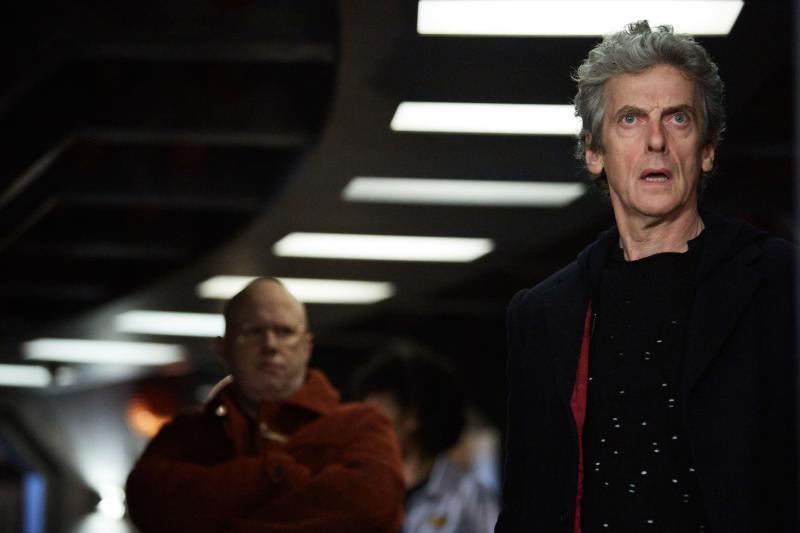 Oxygen: Nardole (Matt Lucas), The Doctor (Peter Capaldi) (Credit: BBC/BBC Worldwide (Simon Ridgway))