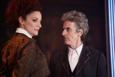 The Lie Of The Land: Missy (Michelle Gomez), The Doctor (Peter Capaldi) (Credit: BBC/BBC Worldwide (Simon Ridgway))