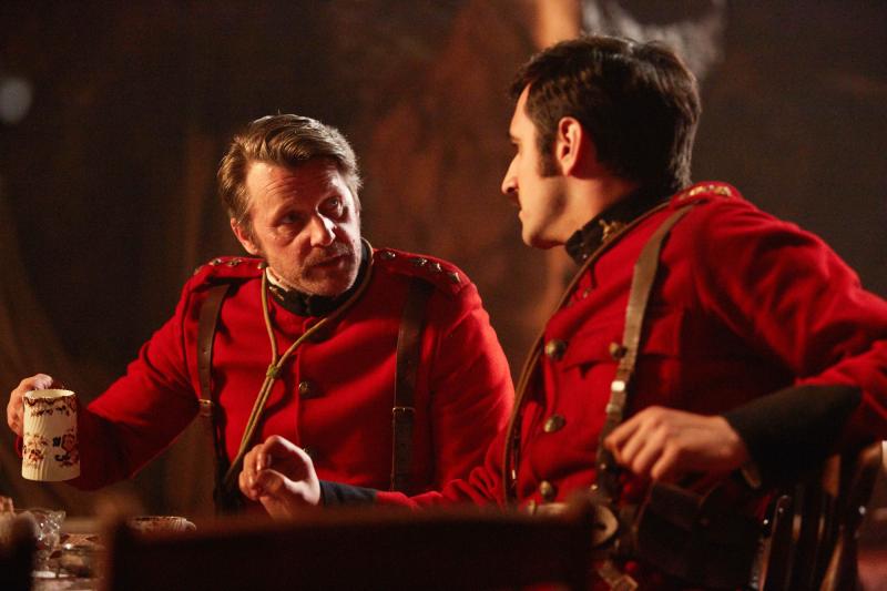 Empress of Mars: Godsacre (Anthony Calf), Catchlove (Ferdinand Kingsley) (Credit: BBC/BBC Worldwide (Simon Ridgway))