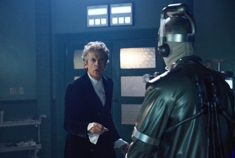 : The Doctor (Peter Capaldi), Mondasian Cyberman (Credit: BBC/BBC Worldwide (Simon Ridgway))