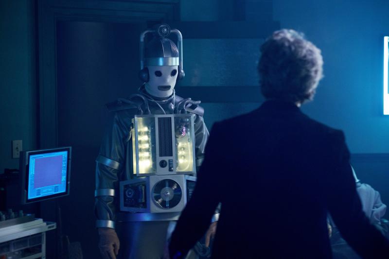 : Mondasian Cyberman, The Doctor (Peter Capaldi) (Credit: BBC/BBC Worldwide (Simon Ridgway))