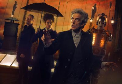 The Doctor Falls : The Master (John Simm), Missy (Michelle Gomez), The Doctor (Peter Capaldi) (Credit: BBC/BBC Worldwide (Simon Ridgway/Ray Burmiston))