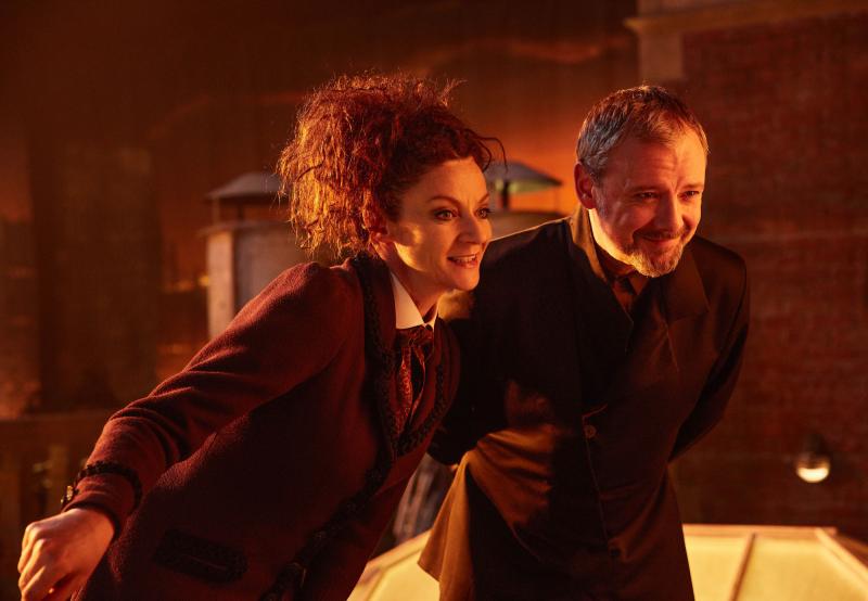 The Doctor Falls : Missy (Michelle Gomez), The Master (John Simm) (Credit: BBC/BBC Worldwide (Simon Ridgway))