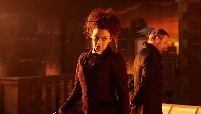 The Doctor Falls : Missy (Michelle Gomez), The Master (John Simm) (Credit: BBC/BBC Worldwide (Simon Ridgway))