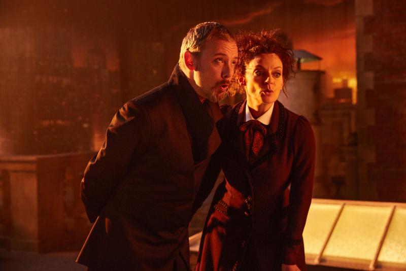 The Doctor Falls : The Master (John Simm), Missy (Michelle Gomez) (Credit: BBC/BBC Worldwide (Simon Ridgway))