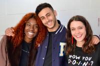 Sophie Hopkins (April MacLean), Vivian Oparah (Tanya Adeola), Taj Atwal (Reagan Harper), Fady Elsayed (Ram Singh) (Credit: Big Finish)