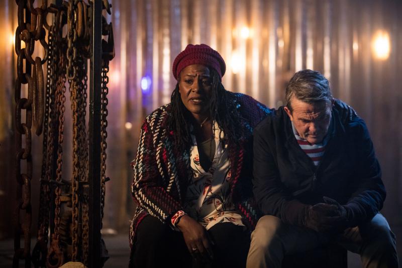 The Woman Who Fell to Earth: Grace (Sharon D Clarke), Graham (Bradley Walsh) (Credit: BBC/BBC Worldwide (Sophie Mutevelian ))