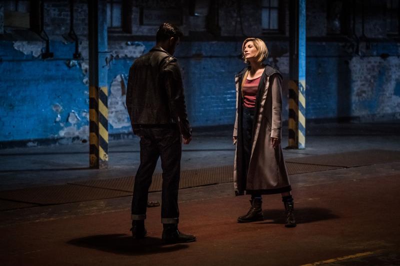 Rosa: Krasko (Josh Bowman), The Doctor (Jodie Whittaker) (Credit: BBC Studios (Ben Blackall))