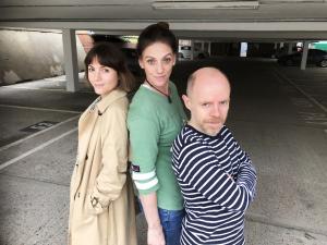 Catrin Stewart, Neve McIntosh, Dan Starkey (Credit: Big Finish)