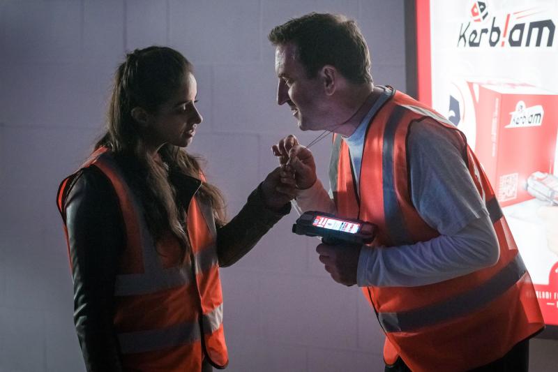 Kerblam!: Yaz (Mandip Gill), Dan Cooper (Lee Mack) (Credit: BBC Studios (Ben Blackall))
