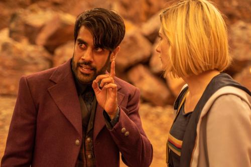 The Timeless Children: The Master (Sacha Dhawan), The Doctor (Jodie Whittaker) (Credit: BBC Studios (James Pardon))