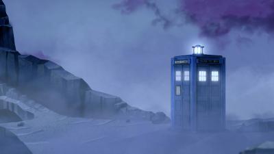 The Underwater Menace - TARDIS Landing (Credit: BBC Studios)