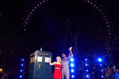 Doctor Who Christmas Launch : Millie Gibson &amp;amp; Ncuti Gatwa at the the London Eye (Credit: BBC Studios (Jonathan Birch))