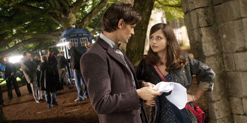 Matt Smith and Jenna-Louise Coleman at Margam Country Park. Photo: BBC