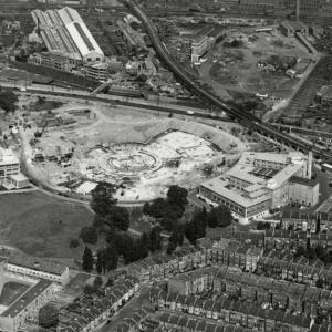 An aerial view of the TVC site during construction (Credit: BBC)