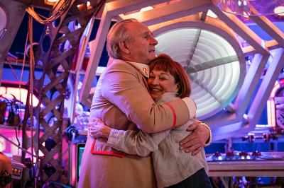 The Doctor (PETER DAVIDSON);Tegan (JANET FIELDING) (Credit: BBC Studios)