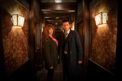 The Giggle: The Doctor (DAVID TENNANT), Donna Noble (CATHERINE TATE) (Credit: BBC Studios (Alistair Heap))