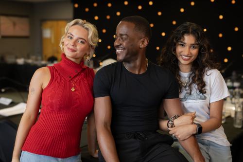 Varada Sethu, Ncuti Gatwa, Millie Gibson (Ruby Sunday) (Credit: BBC Studios)